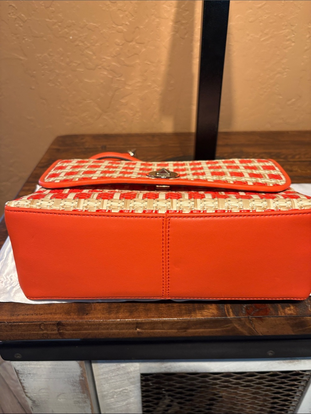 Kate Spade RARE Natalia Coral Leather & Raffia Shoulder/Crossbody MSRP $349 - Picture 11 of 11